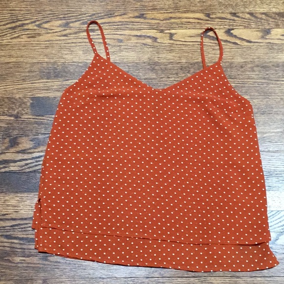 Forever 21 Orange Polka Dot Cami - Picture 1 of 8